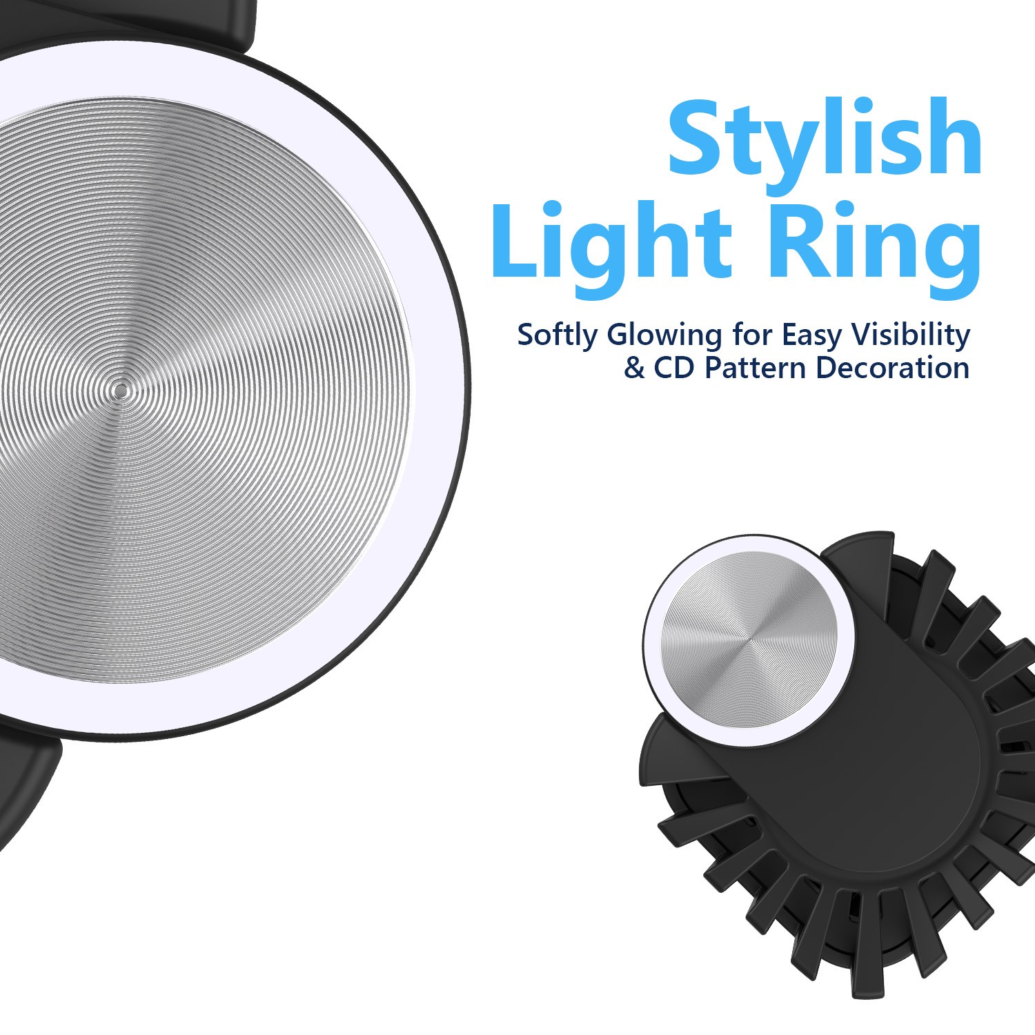 car air purifier with Stylish LED Light Ring Indicator