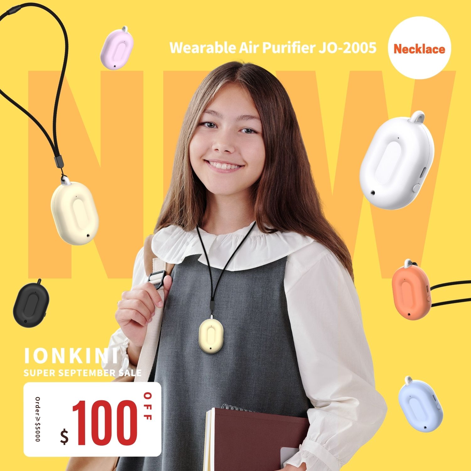 IONKINI SuperSeptember Sale 2022 - New Arrivals Trending Products Car/ Home/ Wearable Necklace Air Purifier, Ozone Generators