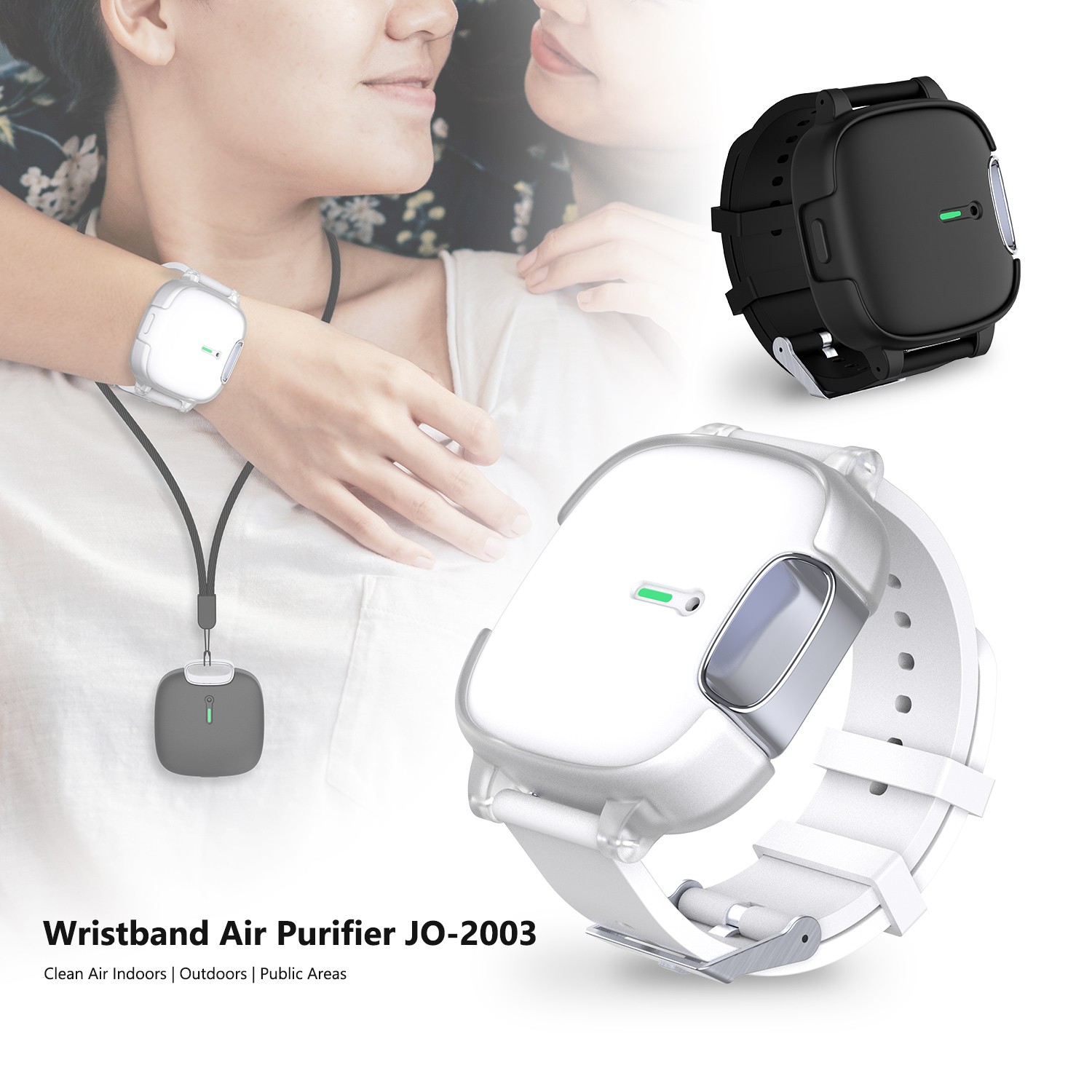 IONKINI Personal Wearable Bracelet Wristband Air Purifier Necklace JO-2003
